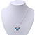 Light Blue Crystal 'Butterfly' Pendant Necklace In Silver Plating - 40cm Length/ 4cm Extension - view 6