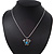 Light Blue Crystal 'Butterfly' Pendant Necklace In Silver Plating - 40cm Length/ 4cm Extension - view 3
