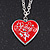 Silver Plated Red 'Heart' Locket Pendant Necklace - 44cm Length/ 4cm Extension