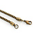 Long Blue Tassel Pendant Necklace In Burn Gold Finish - 70cm Length - view 3