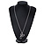 Long Black/Clear Swarovski Crystal 'Scorpion' Pendant Necklace In Rhodium Plating - 72cm Long/ 7cm Extension - view 6