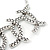 Vintage Textured 'X' Necklace In Burn Silver Metal - 36cm Length/ 8cm Extension - view 6