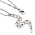 Long 2 Strand Heart Necklace In Silver Tone Metal - 90cm L/ 7cm Ext - view 7