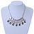 Clear/Grey Glass Crystal Drops Ethnic Necklace In Rhodium Plating - 38cm Length/ 7cm Extension - view 6