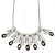 Clear/Grey Glass Crystal Drops Ethnic Necklace In Rhodium Plating - 38cm Length/ 7cm Extension - view 3
