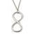 Polished Rhodium Plated 'Infinity' Pendant Necklace - 44cm Length/ 7cm Extension