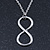 Polished Rhodium Plated 'Infinity' Pendant Necklace - 44cm Length/ 7cm Extension - view 4