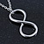 Polished Rhodium Plated 'Infinity' Pendant Necklace - 44cm Length/ 7cm Extension - view 6