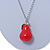Red Resin 'Pear' Pendant With Long Silver Tone Oval Link Chain Necklace - 70cm Length - view 3