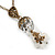 Vintage Inspired Transparent Glass Bead Pendant With Bronze Tone Chain - 38cm Length/ 8cm Extension - view 2