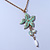 Mint Green Enamel 'Flower' With Beaded Tassel Pendant On Antique Gold Chain - 36cm Length/ 8cm Extension - view 5