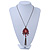 Red, Pink Enamel Tassel Pendant With 80cm L Bronze Tone Double Chain - view 6