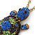 Light Green, Sapphire, Dark Blue Swarovski Crystal Turtle Pendant With Long Gold Tone Chain - 70cm Length/ 5cm Extension - view 4