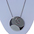 Grey Enamel Medallion Pendant with Silver Tone Chain - 74cm L - view 6