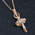 Gold Tone, Clear Crystal Ballerina Pendant With 40cm L/ 4cm Ext Chain