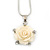 Cream Acrylic Rose Pendant With Silver Tone Snake Chain - 40cm Length/ 5cm Extension - view 2