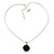 Black Acrylic Rose Pendant With Silver Tone Snake Chain - 40cm Length/ 5cm Extension - view 4