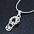 Small AB Crystal Slipper Pendant With Silver Tone Snake Chain - 40cm Length/ 4cm Extension - view 11