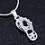 Small AB Crystal Slipper Pendant With Silver Tone Snake Chain - 40cm Length/ 4cm Extension - view 5