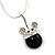 Small Crystal Mouse Pendant With Silver Tone Snake Chain - 40cm Length/ 4cm Extension - view 3