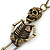 Crystal Skeleton Pendant With Long Bronze Tone Chain - 80cm Length - view 3