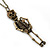 Crystal Skeleton Pendant With Long Bronze Tone Chain - 80cm Length - view 4