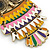 Oversized Multicoloured Enamel Owl Pendant with Long Burnt Gold Chain - 74cm L - view 7