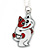 Children's/ Teen's / Kid's Red, White Enamel Cat Pendant With Silver Tone Chain - 38cm L