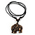 Unisex Acrylic Elephant Pendant With Black Waxed Cotton Cord - Adjustable - view 3