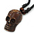 Unisex Acrylic Skull Pendant With Black Waxed Cotton Cord - Adjustable - view 8