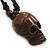 Unisex Acrylic Skull Pendant With Black Waxed Cotton Cord - Adjustable - view 5