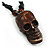 Unisex Acrylic Skull Pendant With Black Waxed Cotton Cord - Adjustable - view 2