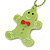 Light Green Acrylic Gingerbread Pendant With Beaded Chain - 44cm L - view 3