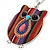 Funky Multicoloured Fabric with Acrylic Bead Owl Pendant, with Long Silver Tone Chain - 80cm L - view 7