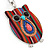 Funky Multicoloured Fabric with Acrylic Bead Owl Pendant, with Long Silver Tone Chain - 80cm L - view 8