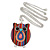 Funky Multicoloured Fabric with Acrylic Bead Owl Pendant, with Long Silver Tone Chain - 80cm L - view 5