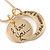 'I love you...to the moon & back' Inscription Gold Tone Double Sided Medallion & Moon Pendant and Chain - 40cm L/ 5cm Ext - view 2