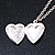 Small Silver Tone Heart with Double Heart Motif Locket Pendant - 40cm L/ 7cm Ext - view 5