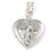 Small Silver Tone Heart with Double Heart Motif Locket Pendant - 40cm L/ 7cm Ext - view 2