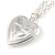 Small Silver Tone Heart with Double Heart Motif Locket Pendant - 40cm L/ 7cm Ext - view 6