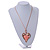 Romantic Assymetric Heart Pendant with Thick Rose Gold Snake Type Chain - 75cm L/ 6cm Ext - view 2