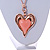 Romantic Assymetric Heart Pendant with Thick Rose Gold Snake Type Chain - 75cm L/ 6cm Ext - view 8