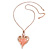 Romantic Assymetric Heart Pendant with Thick Rose Gold Snake Type Chain - 75cm L/ 6cm Ext - view 4