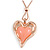 Romantic Assymetric Heart Pendant with Thick Rose Gold Snake Type Chain - 75cm L/ 6cm Ext - view 7