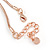 Romantic Assymetric Heart Pendant with Thick Rose Gold Snake Type Chain - 75cm L/ 6cm Ext - view 6
