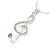 Crystal Treble Clef Pendant With Silver Tone Snake Chain - 44cm L/ 4cm Ext - view 2