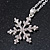 Christmas Clear Snowflake Pendant with Silver Tone Chain - 40cm L/ 5cm Ext - view 8