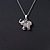 Small Crystal Elephant Pendant with Silver Tone Chain - 40cm L/ 5cm Ext - view 3