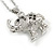 Small Crystal Elephant Pendant with Silver Tone Chain - 40cm L/ 5cm Ext - view 6