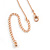 Vintage Inspired Rose Gold Crystal Off Round Rose Motif Pendant with Beaded Chain - 80cm L/ 8cm Ext - view 6
